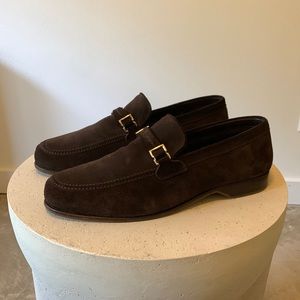 Salvatore Ferragamo - Men’s Dark Brown Suede Loafers